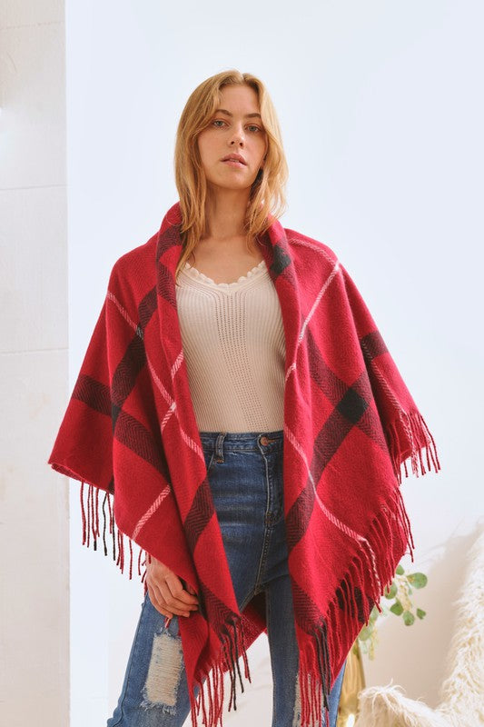 Plaid Square Shawl Scarf