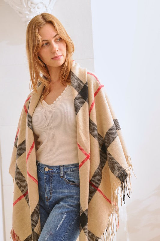 Plaid Square Shawl Scarf
