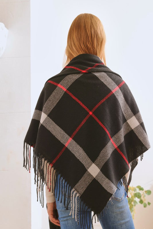 Plaid Square Shawl Scarf