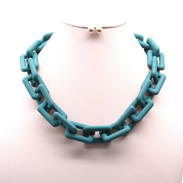 Matte Chain Necklace Set