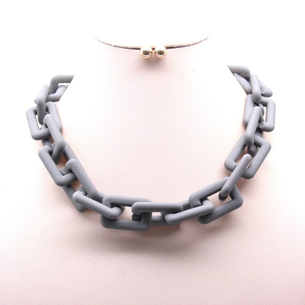 Matte Chain Necklace Set