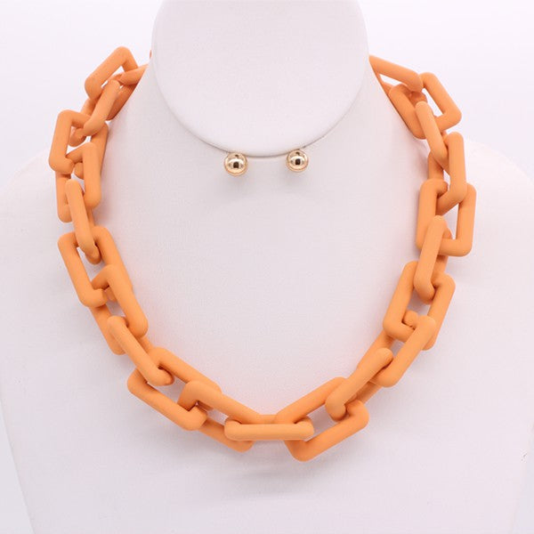 Matte Chain Necklace Set