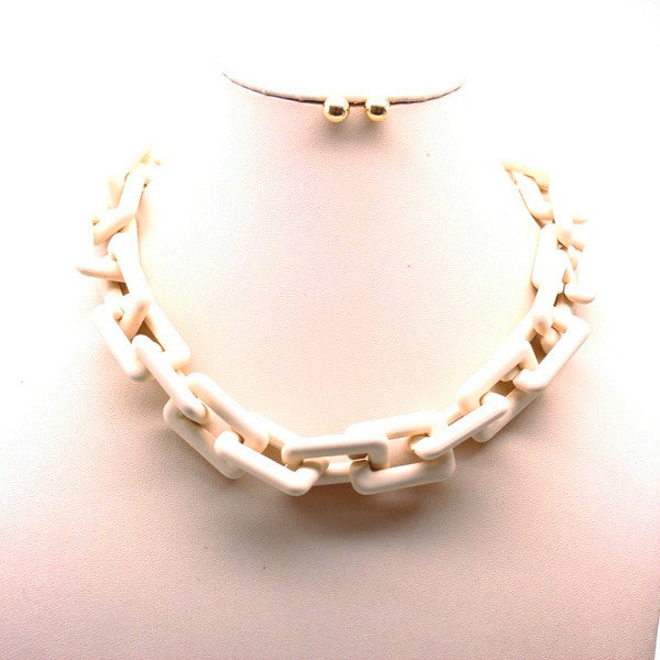 Matte Chain Necklace Set