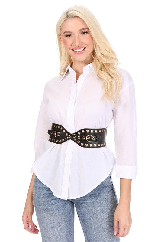 PU Leather Autumn Wide Belt Wrap