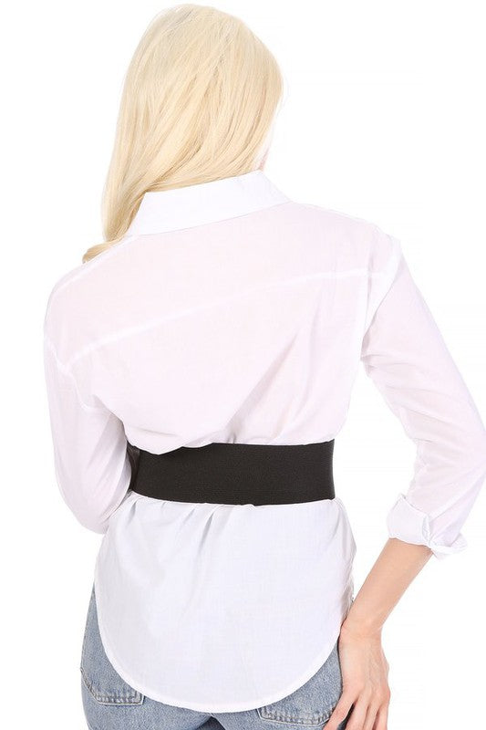 PU Leather Autumn Wide Belt Wrap
