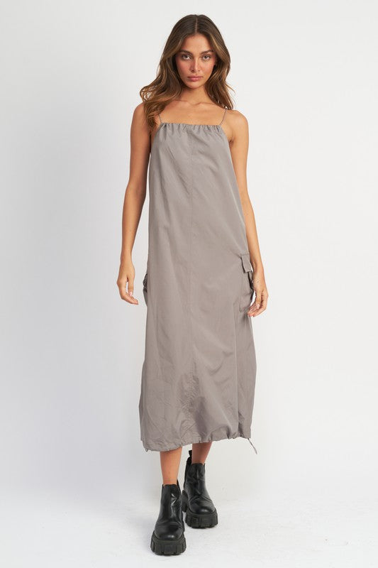 Spaghetti Strap Mid Nylon Dress