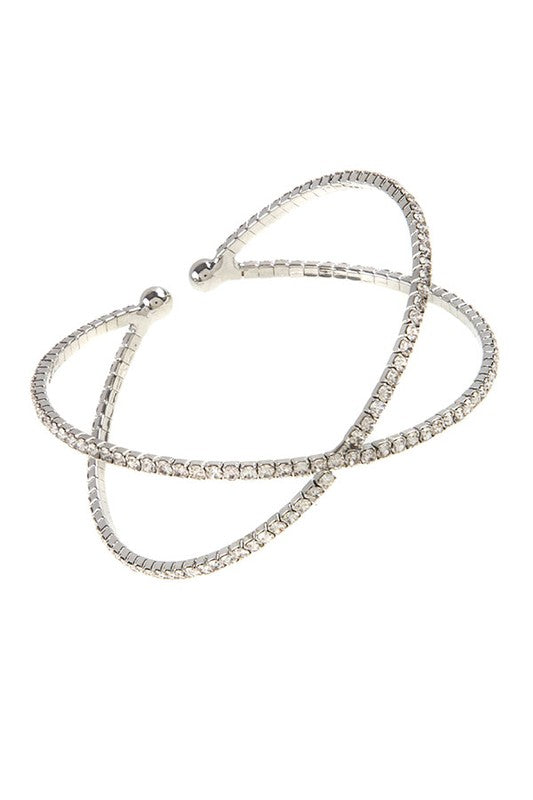 Criss Cross Rhinestone Bracelet