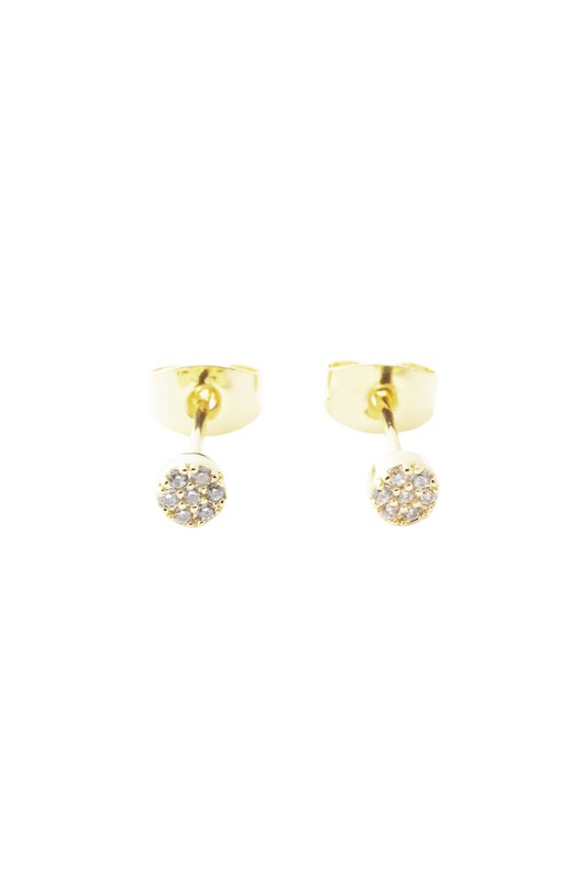 Mini Circle Crystal Stud Earrings