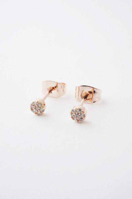 Mini Circle Crystal Stud Earrings
