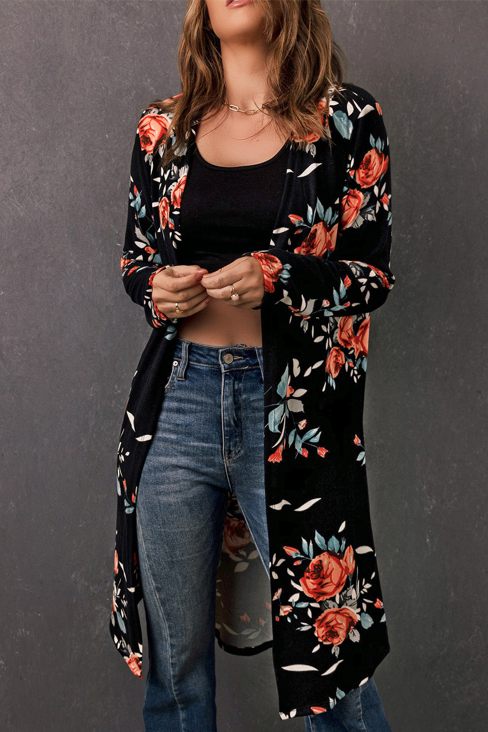 Open Front Longline Cardigan
