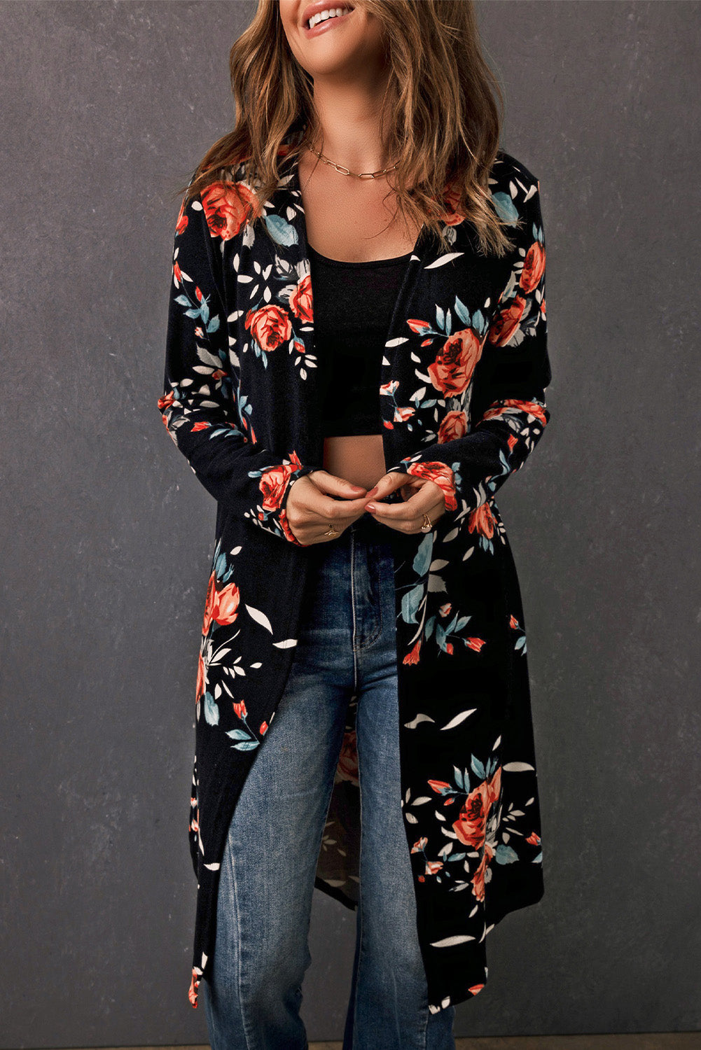 Open Front Longline Cardigan