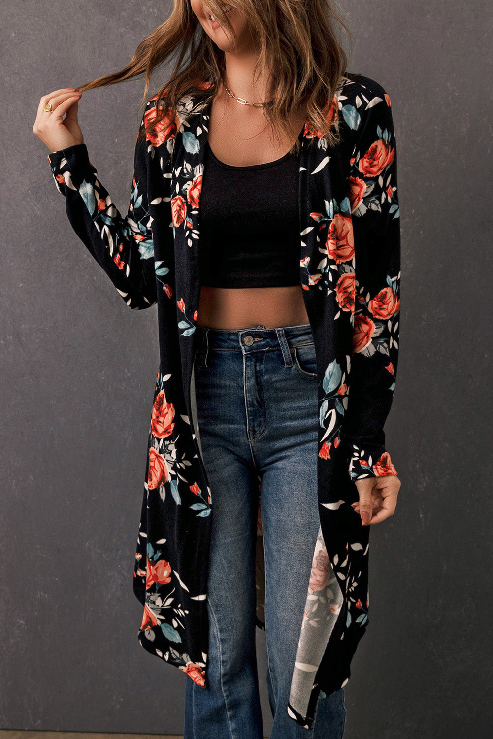 Open Front Longline Cardigan