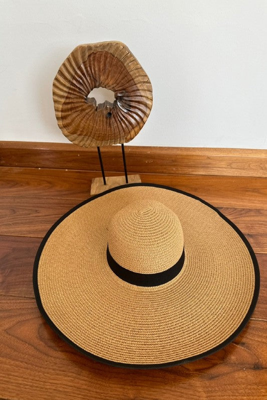 Straw Wide Brim Floppy Sun Hat