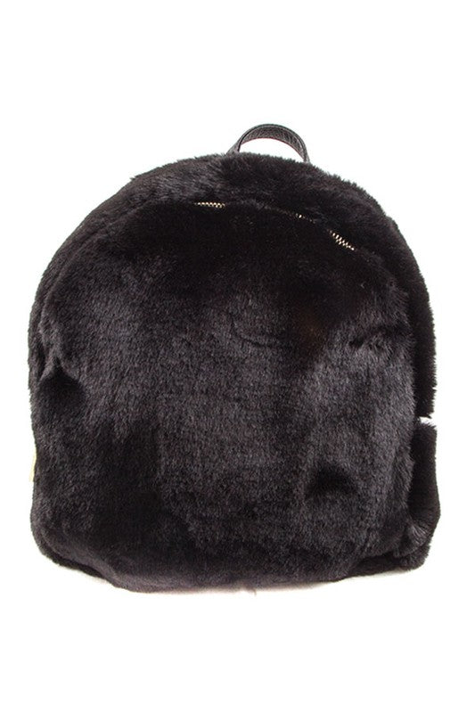 Two Toned Furry Backpack