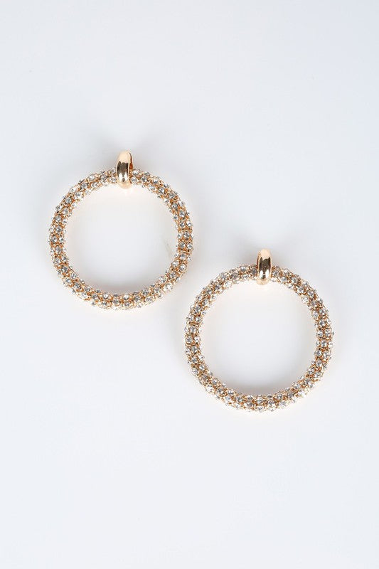 BOLD RHINESTONE HOOP EARRINGS