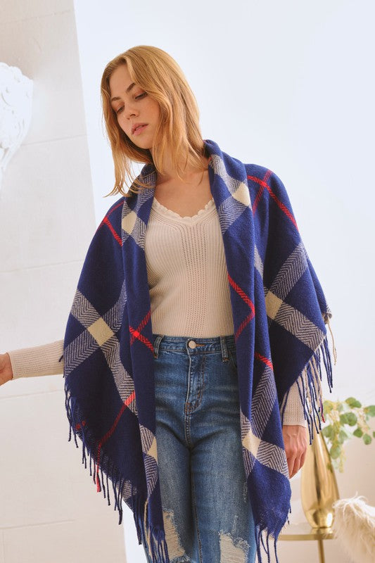 Plaid Square Shawl Scarf