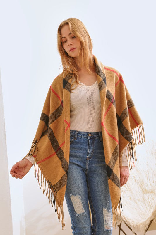 Plaid Square Shawl Scarf