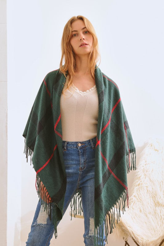 Plaid Square Shawl Scarf