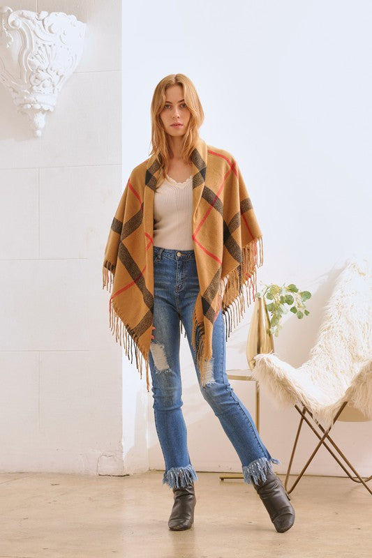 Plaid Square Shawl Scarf