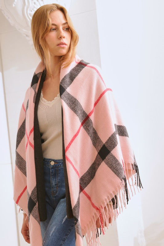 Plaid Square Shawl Scarf