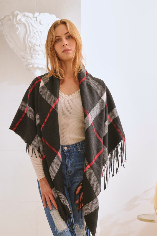 Plaid Square Shawl Scarf