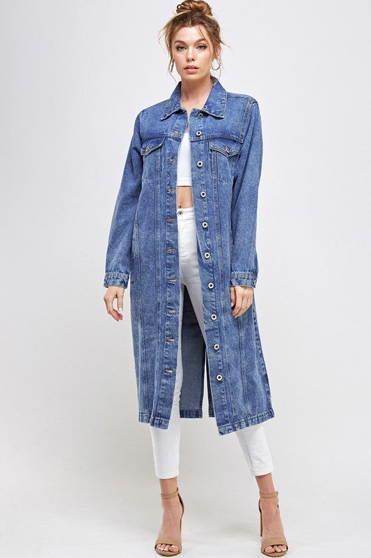 White Non-Stretch Third Quarter Denim Jacket