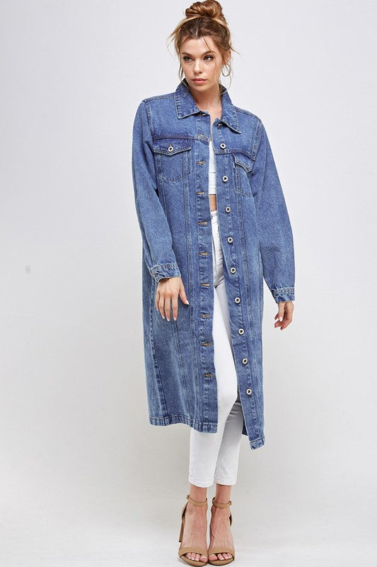 White Non-Stretch Third Quarter Denim Jacket