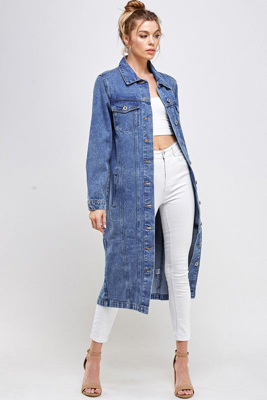 White Non-Stretch Third Quarter Denim Jacket