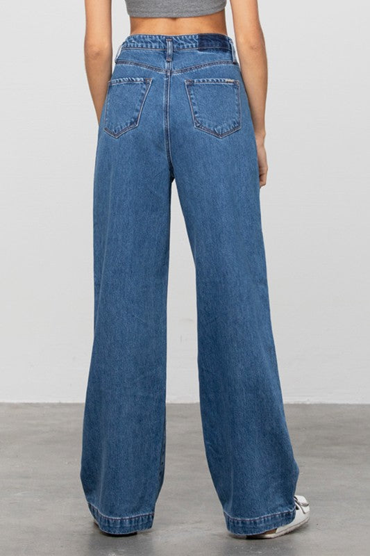 Super High Waist Wide Straight Jeans