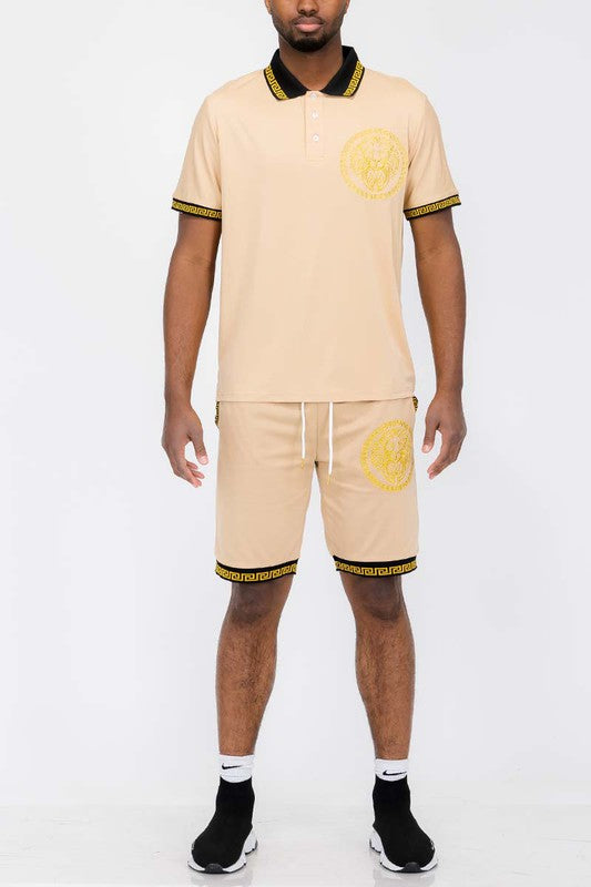 Lion Head Polo Shirt and Short Set