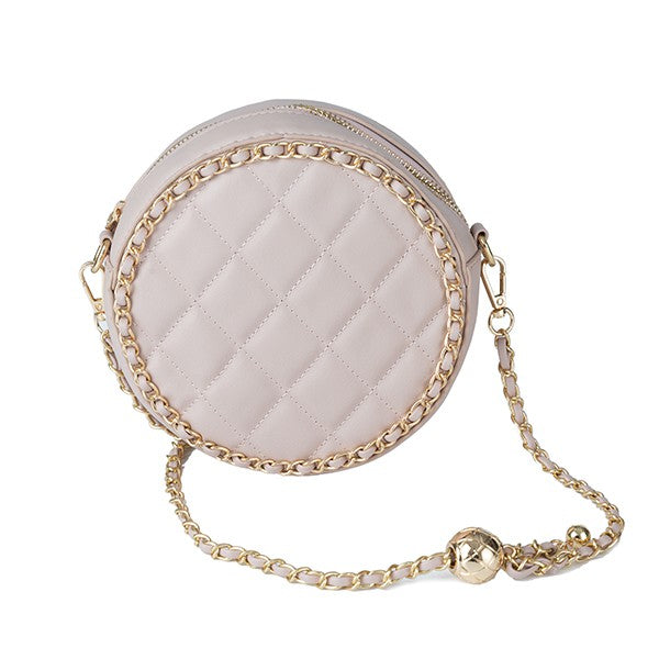 Round Quilted Crossbody Bag