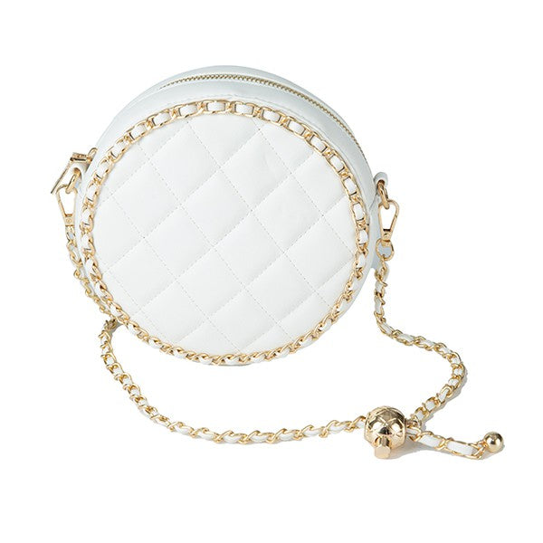 Round Quilted Crossbody Bag