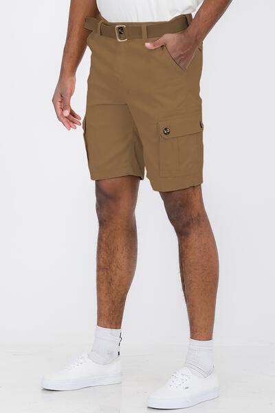 Weiv Mens Belted Cargo Shorts with Belt