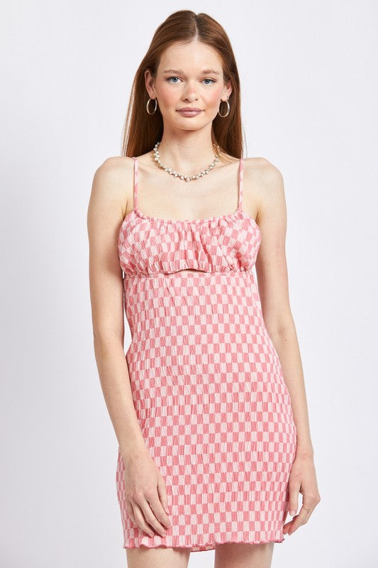 Spaghetti Strap Mini Plaid Dress