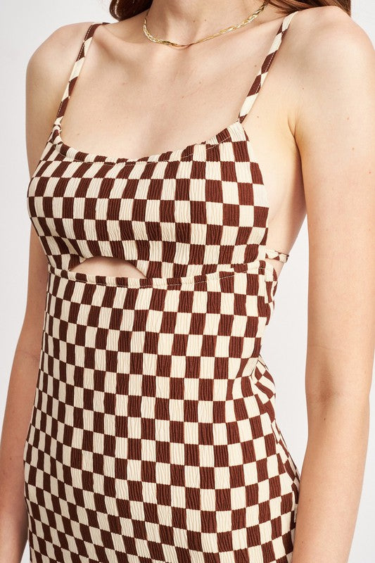 Spaghetti Strap Mini Plaid Dress