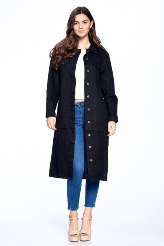 White Non-Stretch Third Quarter Denim Jacket