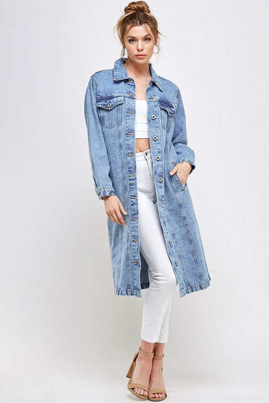 White Non-Stretch Third Quarter Denim Jacket