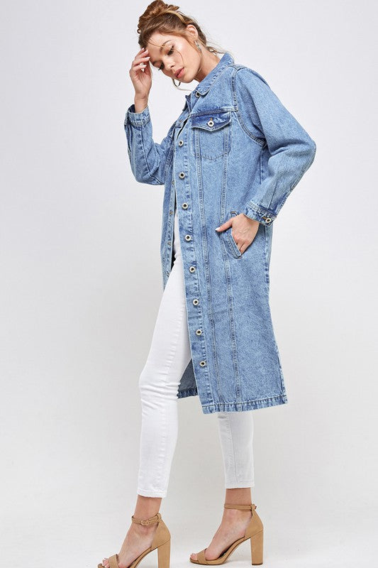 White Non-Stretch Third Quarter Denim Jacket