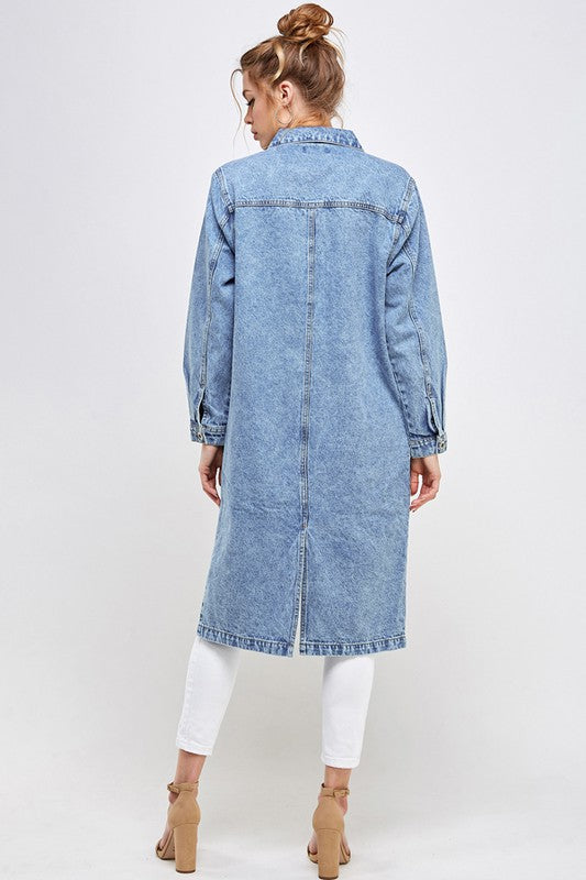 White Non-Stretch Third Quarter Denim Jacket