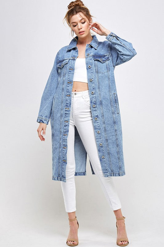 White Non-Stretch Third Quarter Denim Jacket