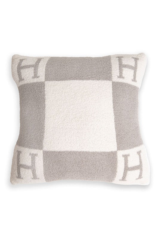 Luxury Soft H Initial Cushion Cover