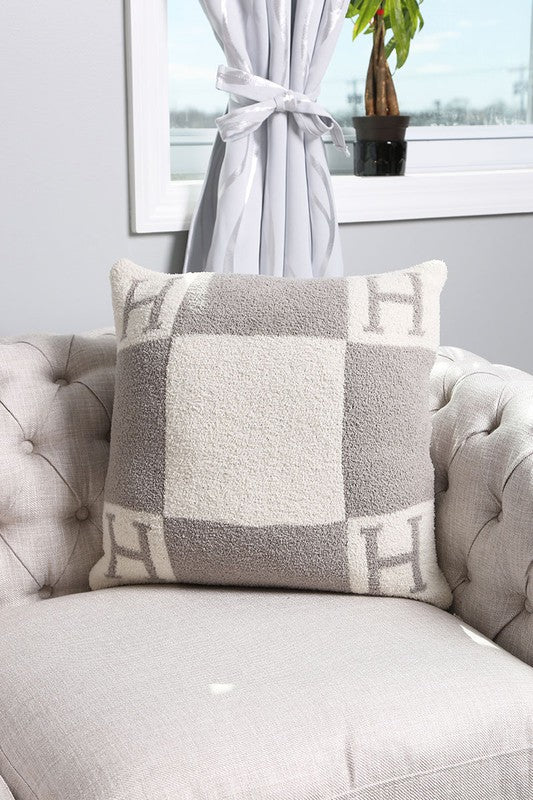 Luxury Soft H Initial Cushion Cover