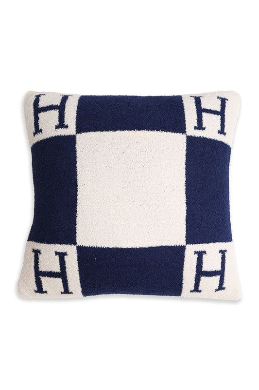 Luxury Soft H Initial Cushion Cover