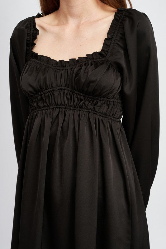 Baby Doll Mini Dress with Ruffle Detail