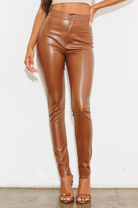 Vegan Leather Skinny Pants