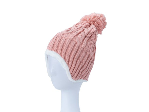 Cable Knit Ear Cover Beanie