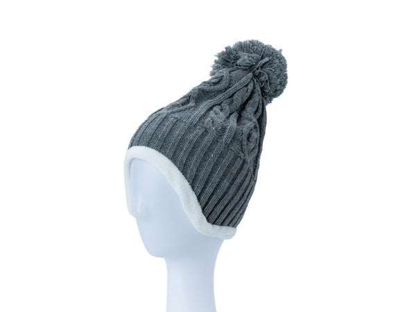 Cable Knit Ear Cover Beanie