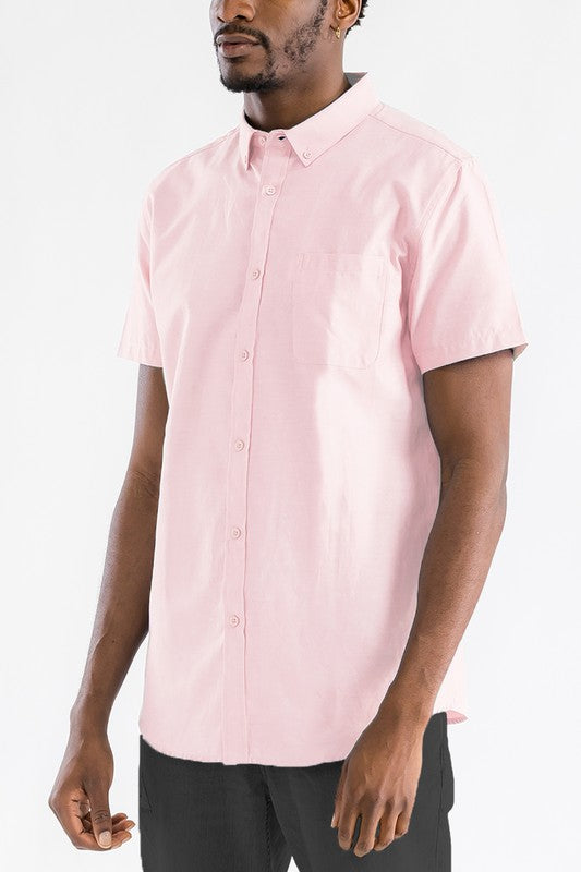 Men's Casual Short Sleeve Solid Shirts