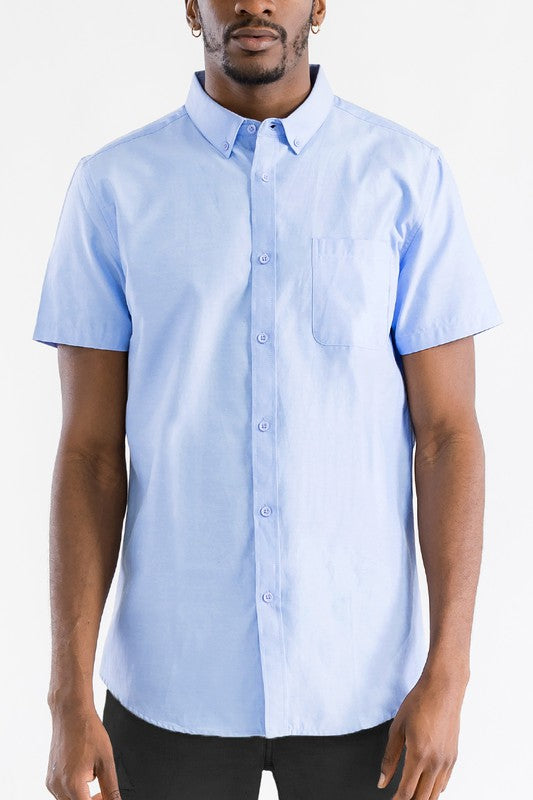 Men's Casual Short Sleeve Solid Shirts