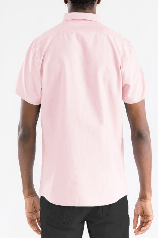 Men's Casual Short Sleeve Solid Shirts